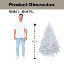 Shatchi Alaskan Pine 5Ft White Christmas Tree With Metal Stands - thumbnail 8