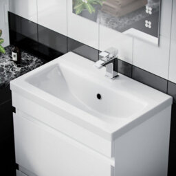 Nes Home White 600mm Pvc 2 Drawer Vanity Cabinet & Basin Sink Floor Standing - thumbnail 4