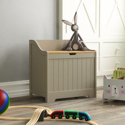 Lassic Bath Vida Priano Toy Box Storage Ottoman Chest, Grey - image 1