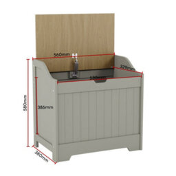 Lassic Bath Vida Priano Toy Box Storage Ottoman Chest, Grey - thumbnail 3