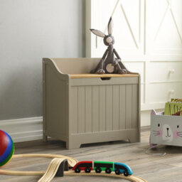 Lassic Bath Vida Priano Toy Box Storage Ottoman Chest, Grey - thumbnail 1
