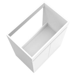 AVER-GROWTH Freestanding Bathroom Vanity Unit Matt White Flat Pack Bathroom Cabinets Only 600(W)X390X(D)X800(H)mm With 2 Doors - thumbnail 4