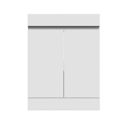 AVER-GROWTH Freestanding Bathroom Vanity Unit Matt White Flat Pack Bathroom Cabinets Only 600(W)X390X(D)X800(H)mm With 2 Doors - thumbnail 2