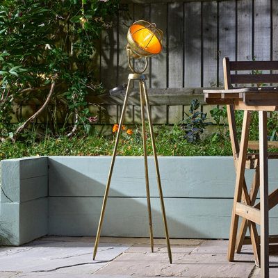 Solar Powered Tripod Trisol Lime Light - Weatherproof Floor Standing Vintage Style Outdoor Garden Led Lighting - H104 X 27Cm Dia - image 1