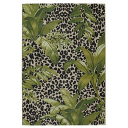 Melrose Modern Style Rugs Green Animal Print Non-Slip Indoor/outdoor Rug 200/285Cm - thumbnail 6