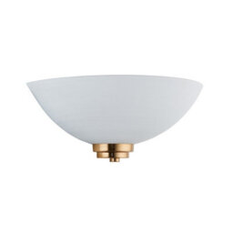 Luminosa Lighting Luminosa Welles Flush Wall Uplighter Brushed Aged Brass Plate, White Glass, 1X E27 - thumbnail 6