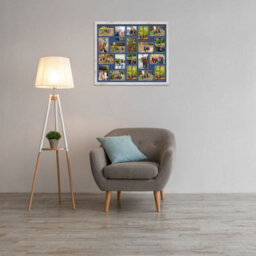 AK Frames 80X70Cm White Rustic Modern Multi Photo Frame With Blue Mount - Holds 20 Apertures (18X) 6X4, (2X) 4X4 Photos - thumbnail 3