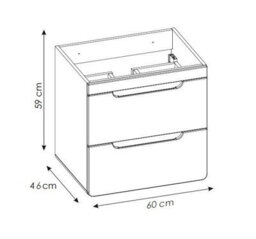 Impact Furniture Bathroom Furniture Set 600mm Vanity Unit With Sink And Tall Cabinet Wall Hung Tallboy White Gloss And Oak Aruba - thumbnail 6