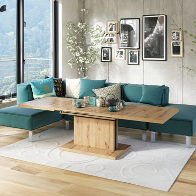 Heze Furniture Astrid 70 - 2 In 1 Extending Coffee / Dining Table - Artisan Oak - image 1