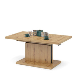 Heze Furniture Astrid 70 - 2 In 1 Extending Coffee / Dining Table - Artisan Oak - thumbnail 6