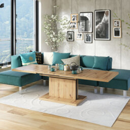 Heze Furniture Astrid 70 - 2 In 1 Extending Coffee / Dining Table - Artisan Oak - thumbnail 1