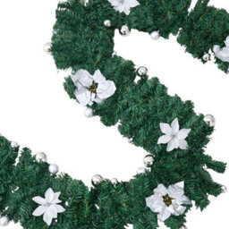 Living And Home 2.7M Artificial Christmas Garland With Led Lights White Flower Ball Festive Home Decoration - thumbnail 6