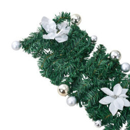 Living And Home 2.7M Artificial Christmas Garland With Led Lights White Flower Ball Festive Home Decoration - thumbnail 7