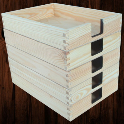 Woodeedoo Pack Of 5 Wooden A4 Paper Tray Document Holder Letter Rack Magazine Storage Stationery Sorter 23 X 31 X 6 Cm - image 1