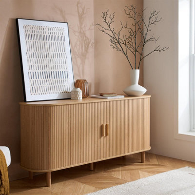 Oak Axel 2 Door Fluted Sideboard Birlea - image 1