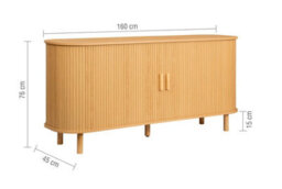 Oak Axel 2 Door Fluted Sideboard Birlea - thumbnail 7
