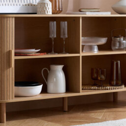 Oak Axel 2 Door Fluted Sideboard Birlea - thumbnail 3