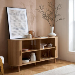 Oak Axel 2 Door Fluted Sideboard Birlea - thumbnail 2