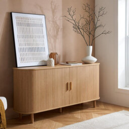 Oak Axel 2 Door Fluted Sideboard Birlea - thumbnail 1