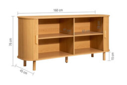 Oak Axel 2 Door Fluted Sideboard Birlea - thumbnail 8