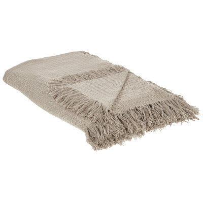 Beliani Bedspread Yerbent Cotton 200 X 220 Cm Taupe - image 1
