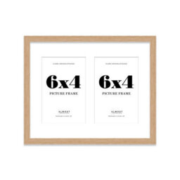 10X8 Inch 2 Opening Photo Collage Frame, Display Two 6X4 Inch Photos, Multi Aperture Family Picture Frame, Oak - thumbnail 2