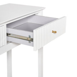 Wyld And Coco Wall-Mounted 2-Drawer Console Table, White Mdf 100X35Cm, Gold Handles - thumbnail 7