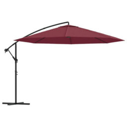 Berkfield Cantilever Umbrella With Aluminium Pole 350 Cm Bordeaux Red - thumbnail 1