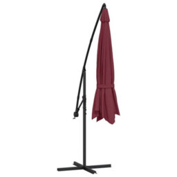 Berkfield Cantilever Umbrella With Aluminium Pole 350 Cm Bordeaux Red - thumbnail 5