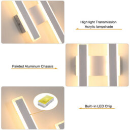 Pheashine Sleek Acrylic Led Wall Lamp 44Cm Warm Light 3000K For Living Room Study Bedroom Corridor - thumbnail 3
