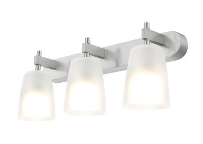 GoodHome Bar Satin Nickel Effect 3 Light Spotlight - image 1