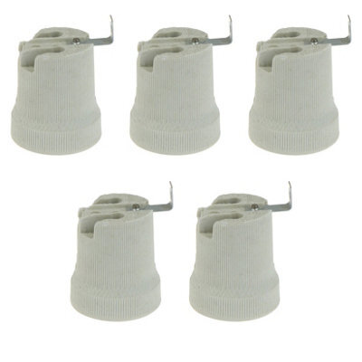 E27 Base Bulb Holder Es Lamp Holder Base White Ceiling Lamp Holder Max 250V,60W,metal Heat Resistance Ceramic Porcelain Holder - image 1