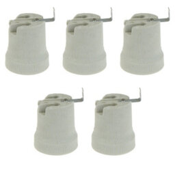 E27 Base Bulb Holder Es Lamp Holder Base White Ceiling Lamp Holder Max 250V,60W,metal Heat Resistance Ceramic Porcelain Holder