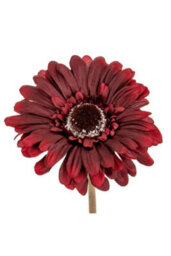 Burgundy Gerbera Stem - Realistic Artificial Flower For Floral Displays - thumbnail 1