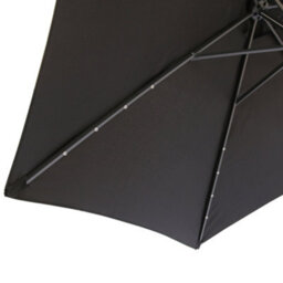Sundaze 2.5M Black Garden Parasol With Solar Led Lights Crank Tilt Outdoor Patio Umbrella, Base Weights - thumbnail 7