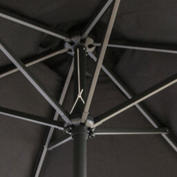 Sundaze 2.5M Black Garden Parasol With Solar Led Lights Crank Tilt Outdoor Patio Umbrella, Base Weights - thumbnail 6