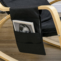 Homcom Rocking Chair Recliner Armchair With Adjustable Footrest, Black - thumbnail 7