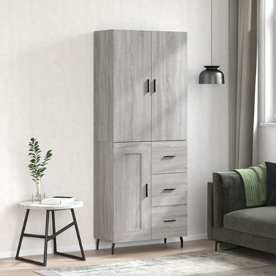 Berkfield Highboard Grey Sonoma 69.5X34X180 Cm Engineered Wood - image 1