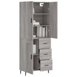 Berkfield Highboard Grey Sonoma 69.5X34X180 Cm Engineered Wood - thumbnail 3