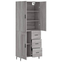 Berkfield Highboard Grey Sonoma 69.5X34X180 Cm Engineered Wood - thumbnail 4