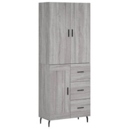 Berkfield Highboard Grey Sonoma 69.5X34X180 Cm Engineered Wood - thumbnail 2