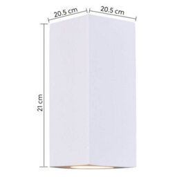 Harper Living Ceramic Rectangle Shaped Wall Light, 2 Lights Up And Down White Paintable Gu10 Sockets (No Bulbs) - thumbnail 5