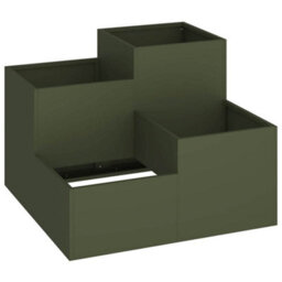 Berkfield Modern Garden Planter Olive Green 80 X 80 X 60 Cm Steel