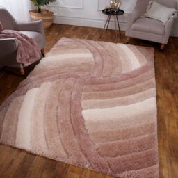 Natural Modern Shaggy Sparkle Easy To Clean Abstract Optical/ (3D) Rug For Dining Room Bedroom And Living Room-80Cm X 150Cm - thumbnail 1
