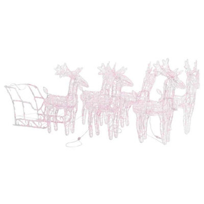 Berkfield Unique Reindeers & Sleigh Christmas Decoration 280X28X55 Cm Acrylic - image 1