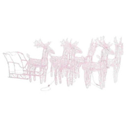 Berkfield Unique Reindeers & Sleigh Christmas Decoration 280X28X55 Cm Acrylic - thumbnail 1