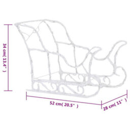 Berkfield Unique Reindeers & Sleigh Christmas Decoration 280X28X55 Cm Acrylic - thumbnail 7