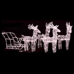 Berkfield Unique Reindeers & Sleigh Christmas Decoration 280X28X55 Cm Acrylic - thumbnail 2