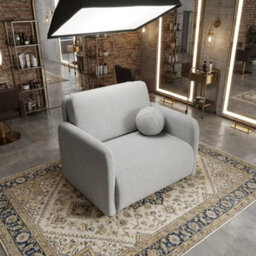 Viva Sun I Sofa Bed Chair With Sleeping Function And Bedding Storage Chipboard Frame Metal Legs 100X103X85Cm Light Grey - thumbnail 2