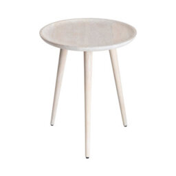 MH London Electra Side Table Solid Wood Living Room End Table Bedside Table Whitewash Wooden Side Table - thumbnail 5